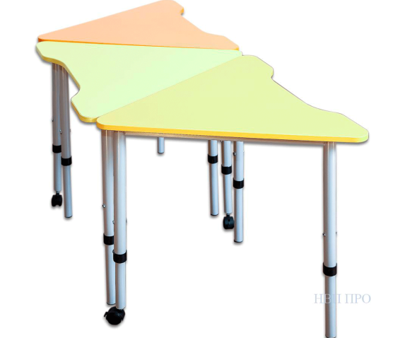 Стіл мобільний модульний “Трикутник” 60° регульований по висоті