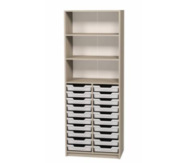 Шафа відкрита з полицями і лотками