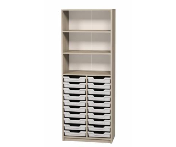 Шафа відкрита з полицями і лотками