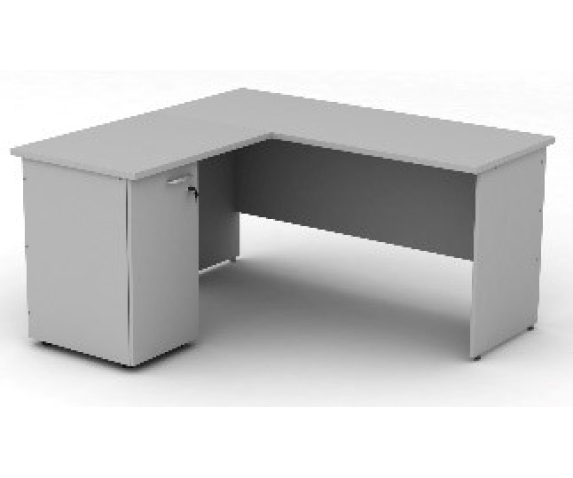 Стіл учительський стаціонарної тумбою з дверцятами і регульованою полицею всередині 