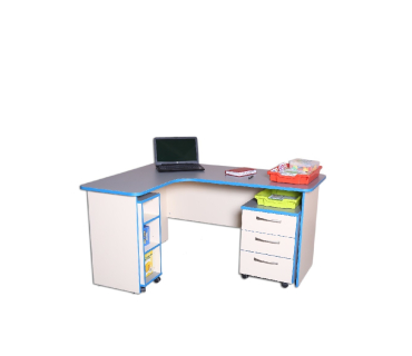 Стіл учительський (кутовий з 2-ма мобільними ...