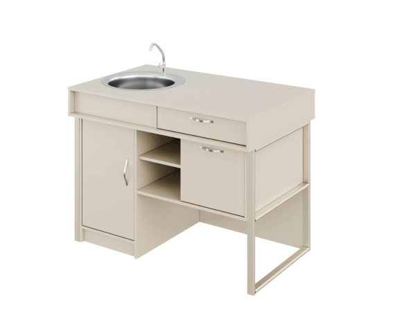 Стіл демонстраційний з мийкою МДФ+HPL