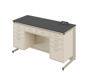 Стіл демонстраційний з розетками МДФ+HPL