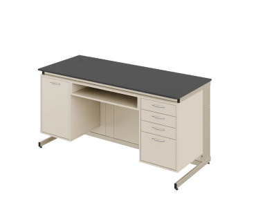 Стіл демонстраційний з полицею МДФ+HPL